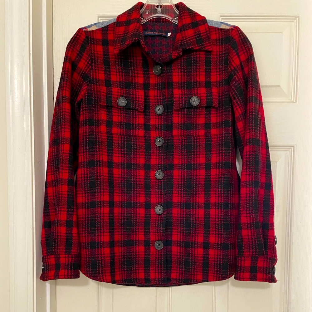 Gorgeous Harvey Faircloth plaid shirt Jacket with pockets
